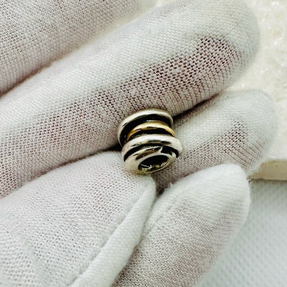 EUC Pandora 790153 Sterling Silver & 14k Yellow Gold Ring Cluster Charm - Picture 9 of 17